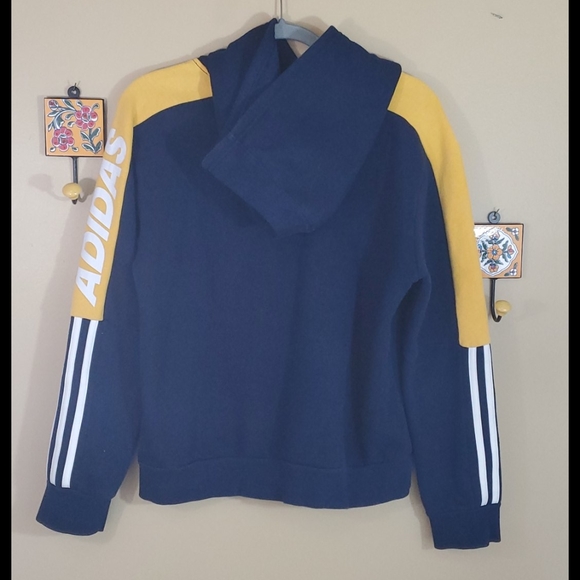Adidas navy blue and yellow hoodie - Picture 2 of 7